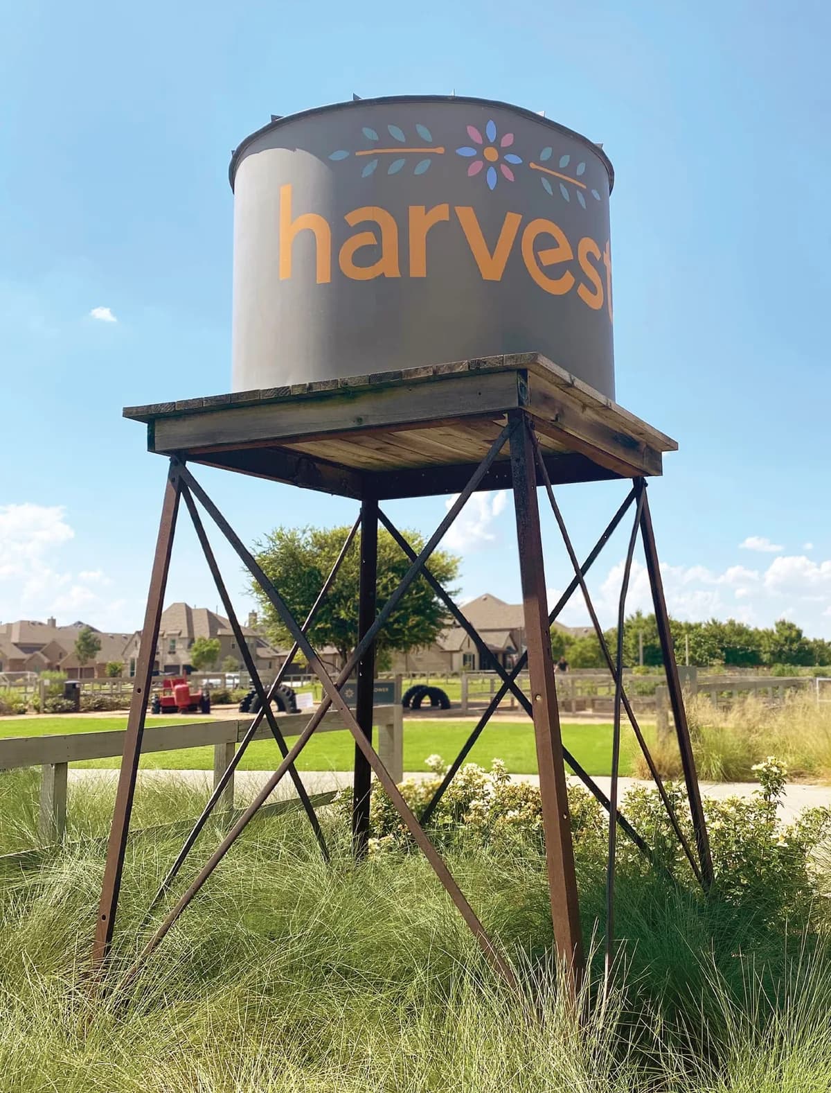 The Harvest community water tower in Argyle