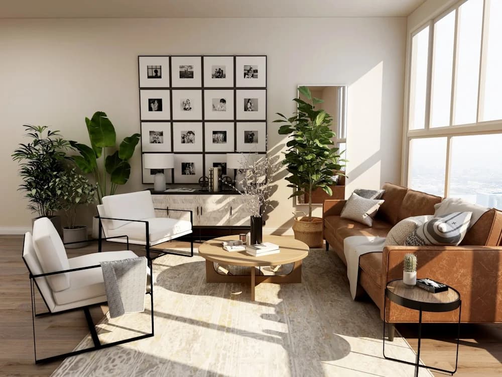 A bright living room with space to gather